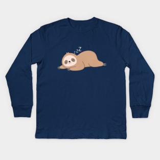 Kawaii Cute Lazy Sloth T-Shirt Kids Long Sleeve T-Shirt